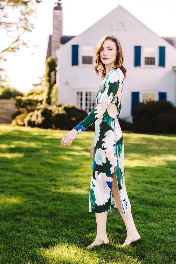 Celeste Dress Green Retro Dahlia