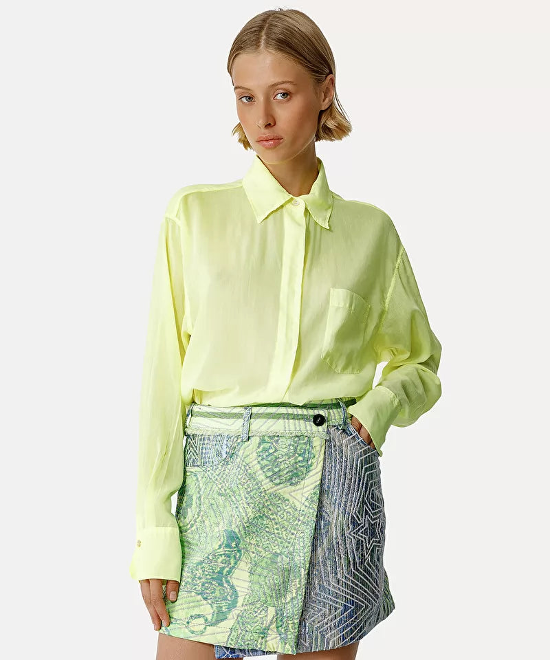 Cotton Silk Voile Oversize Shirt