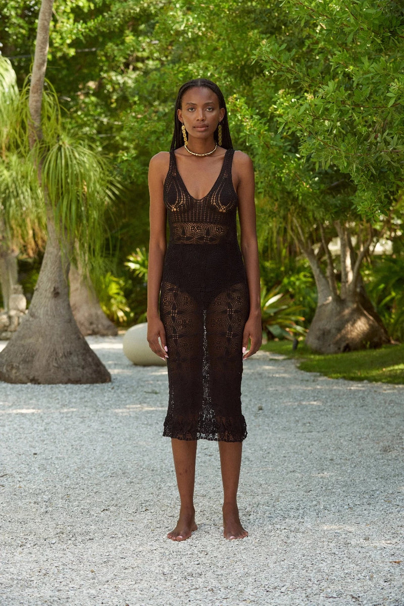 Crochet Dress Black