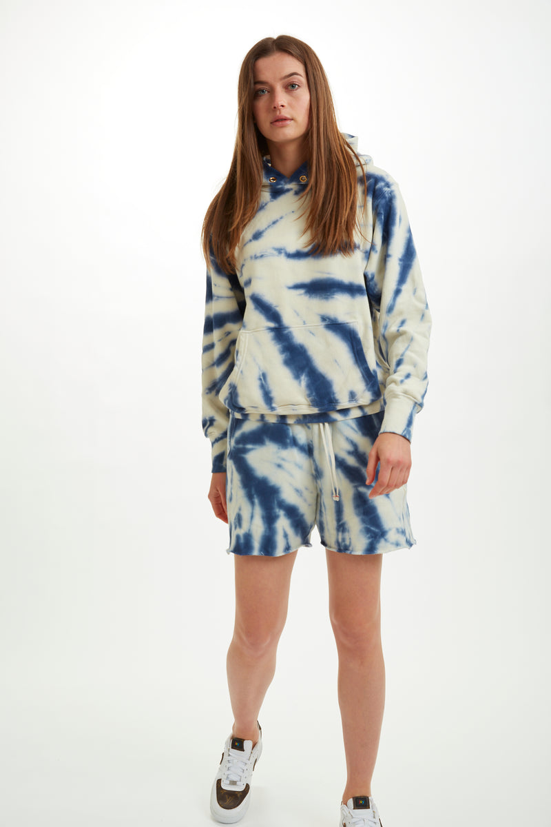 Vintage Texture Fleece Cropped Hoodie