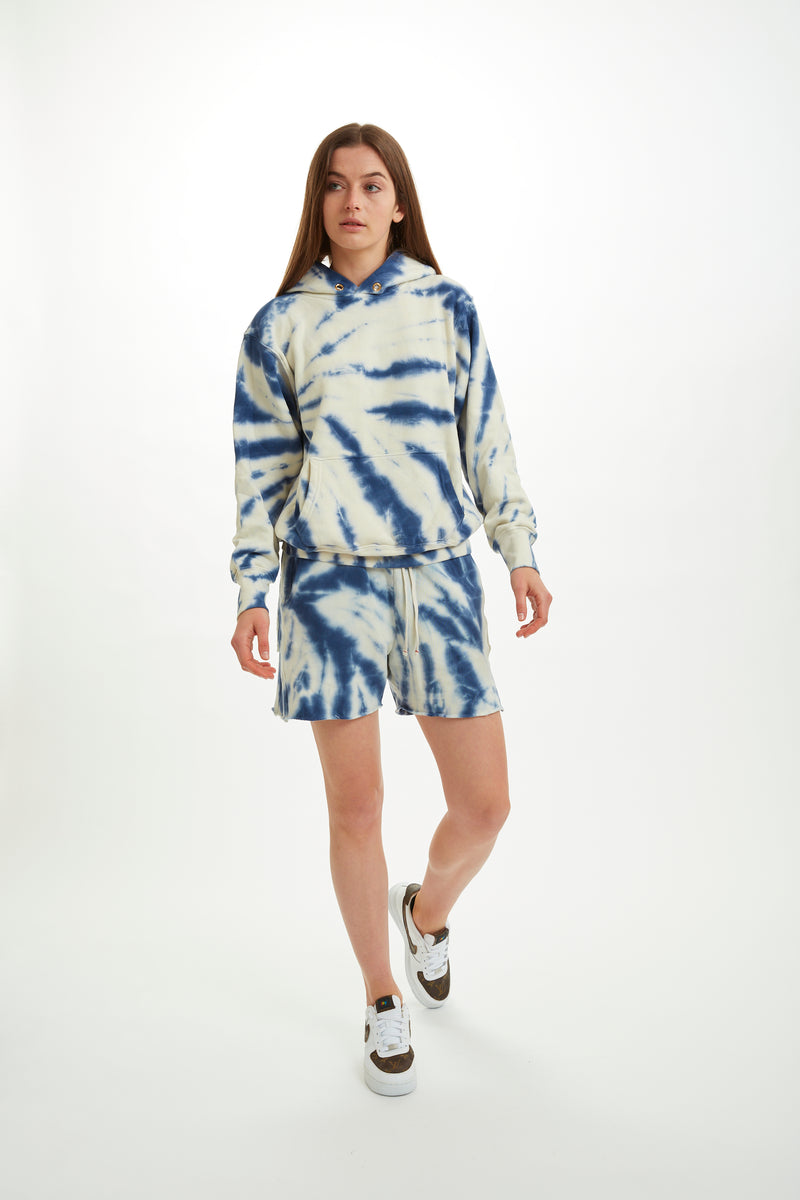 Vintage Texture Fleece Cropped Hoodie