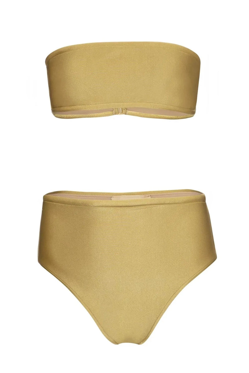 Adriana Degreas Solid High Leg Bandeau Bikini