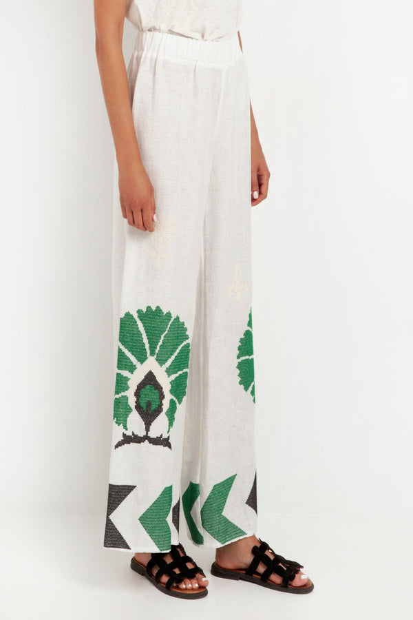 GREEK ARCHAIC KORI Peacock Trousers WOMEN'S PANTS