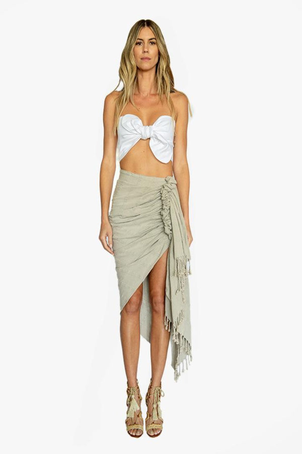 JUST BEE QUEEN Tulum Stonewashed Stone Skirt WOMEN'S SKIRTS