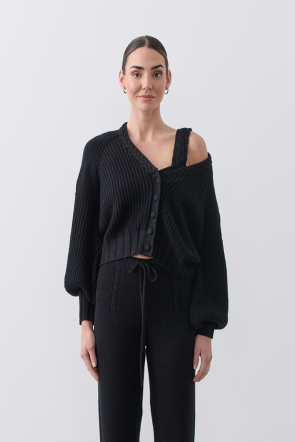 JOSLIN Brooklyn Cotton Cashmere Knit Cardigan WOMEN'S KNITWEAR
