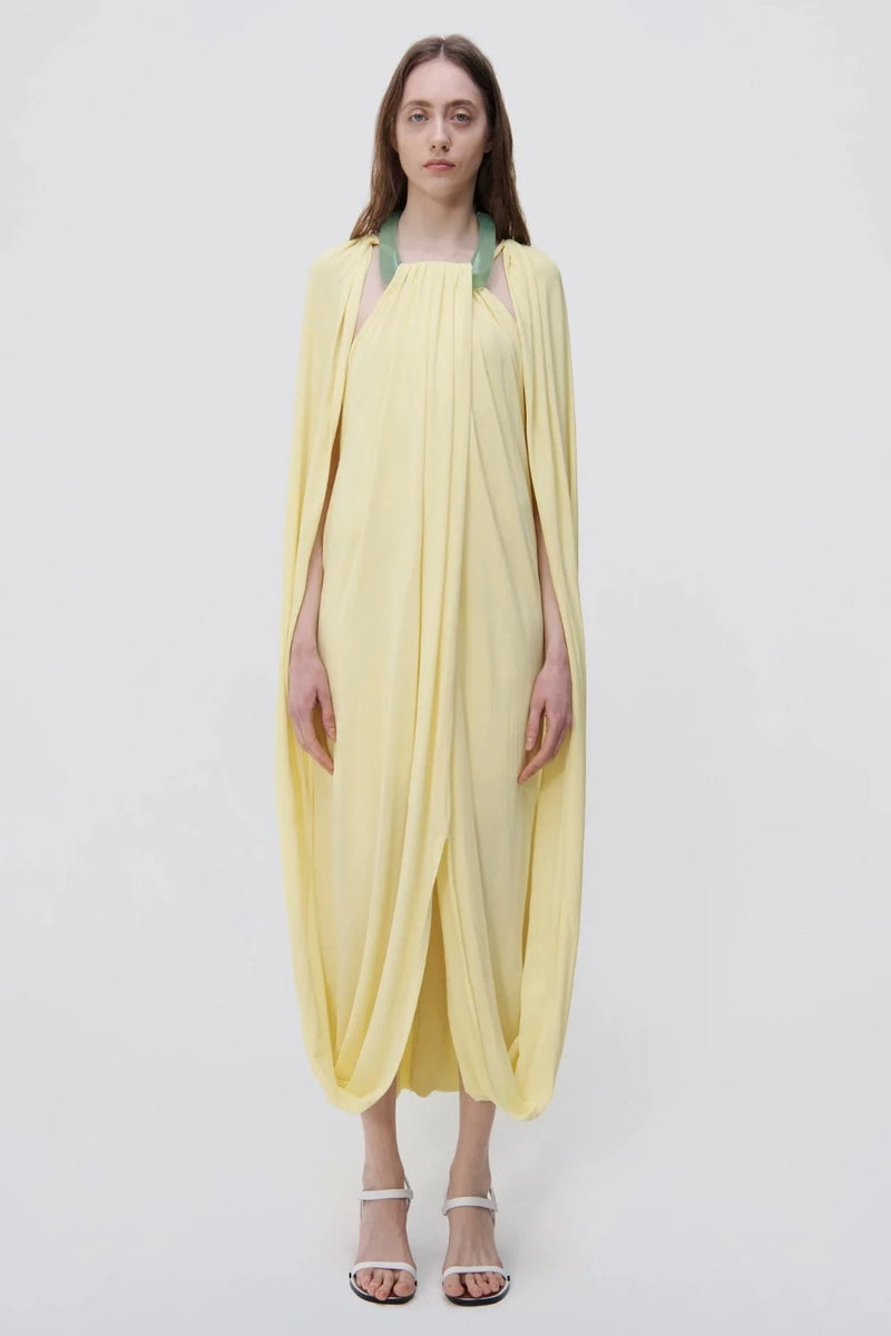 Jacky Draped Jersey Halter Dress