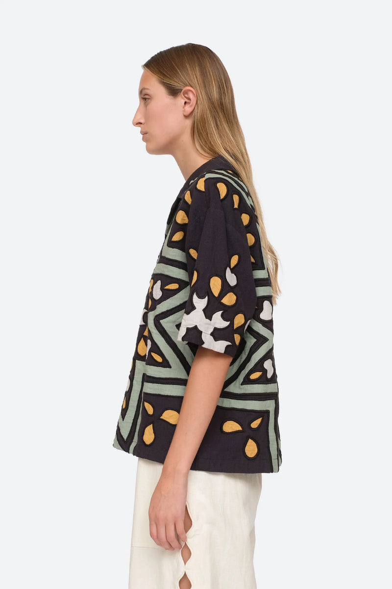 Kaia Kaleidoscope Applique SS Top