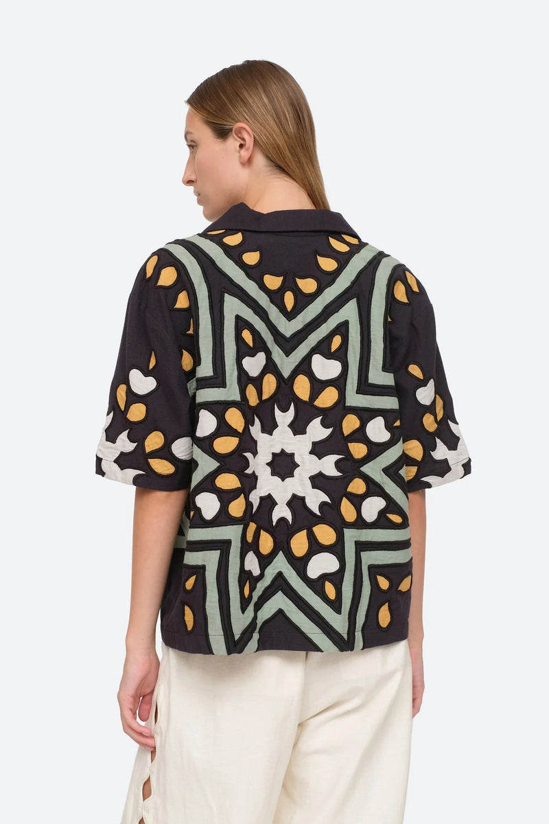Kaia Kaleidoscope Applique SS Top