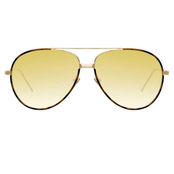 LINDA FARROW Salem Aviator Tortoise Sunglasses SUNGLASSES