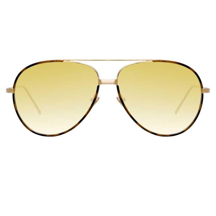 LINDA FARROW Salem Aviator Tortoise Sunglasses SUNGLASSES