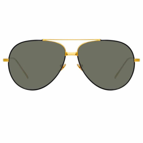 LINDA FARROW Salem Aviator Black Sunglasses SUNGLASSES
