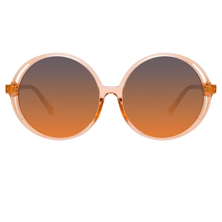 LINDA FARROW Bianca Round Orange Sunglasses SUNGLASSES
