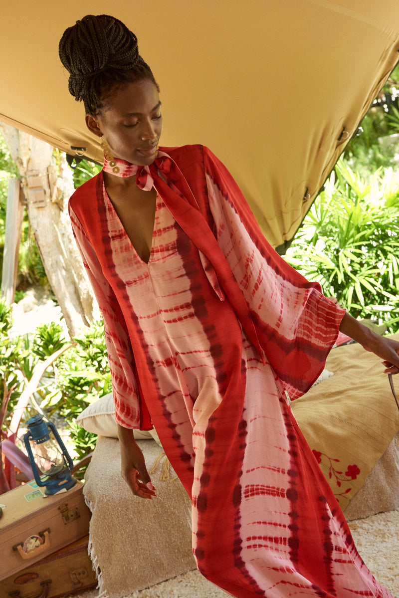Lena Kaftan Tie Dye Rose