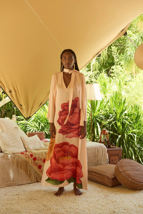 Lena Kaftan Floral Cream