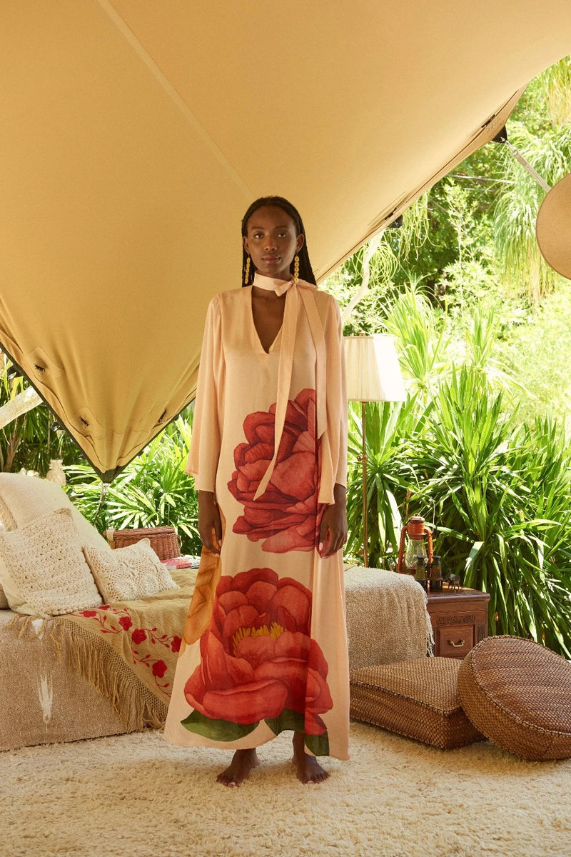 Lena Kaftan Floral Cream