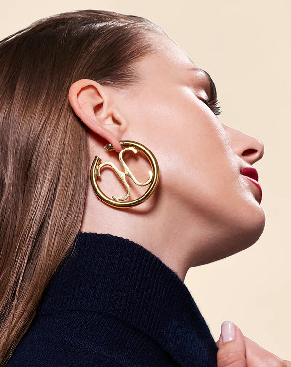 CC Logo Hoop Earrings