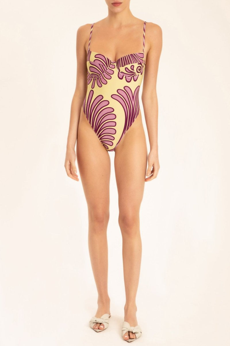 ADRIANA DEGREAS Deco Shell Swimsuit with Straps Curio Faena Miami CURIO at Faena Bazaar