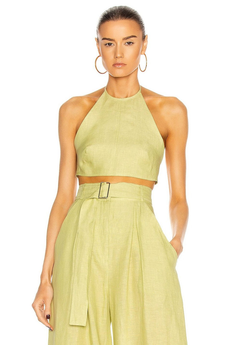 MATTHEW BRUCH Tie Halter Top WOMEN'S TOPS