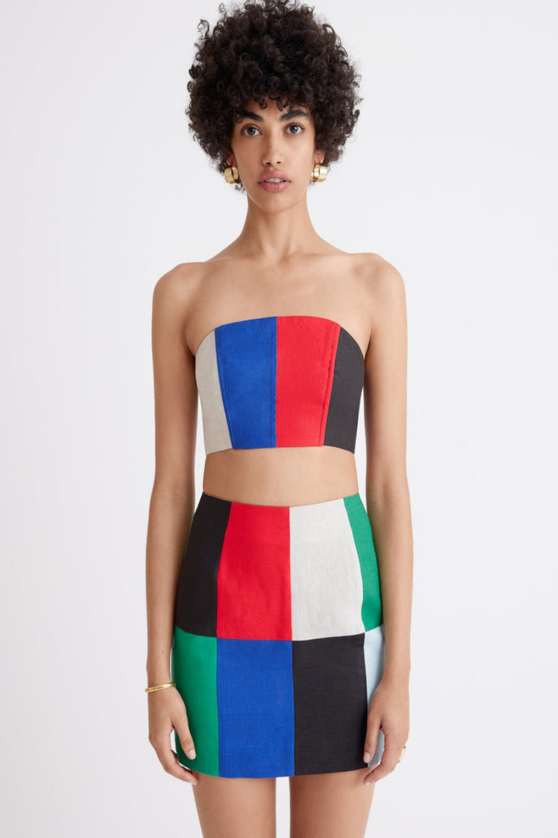 MATTHEW BRUCH Patchwork Mini Skirt WOMEN'S SKIRTS