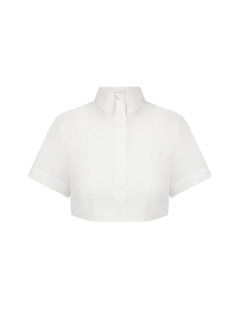 Cropped Tie Back Button Up