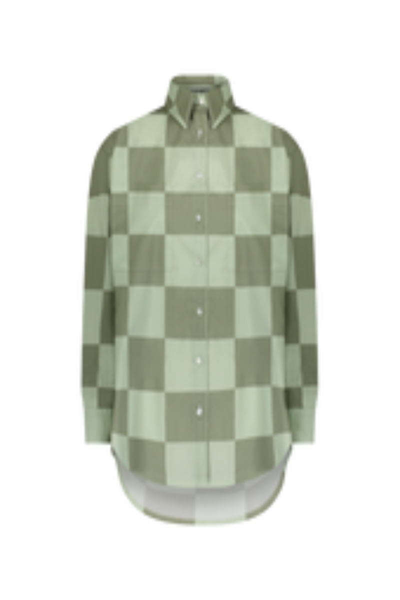 MATTHEW BRUCH Oversized Checkerboard Button Down 