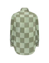 Oversized Checkerboard Button Down