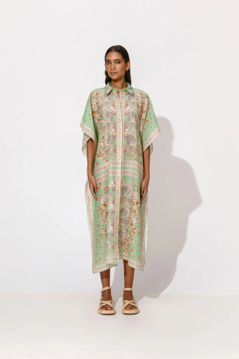 Minella Silk Kaftan Pastel Shells