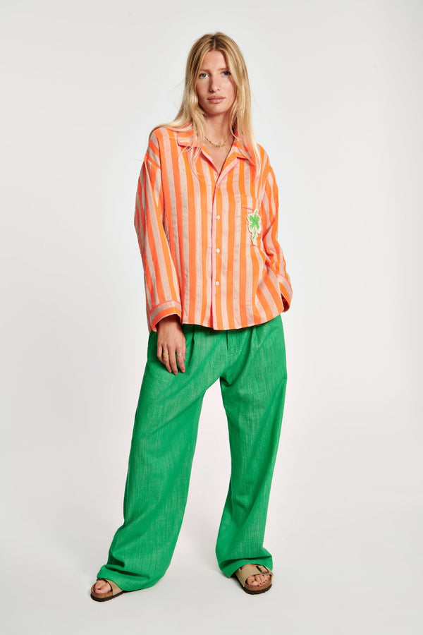 MIRA MIKATI Pajama Palm Patch Shirt WOMEN'S TOPS
