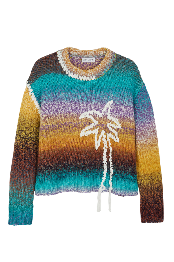 MIRA MIKATI Hand Embroidered Palm Tree WOMEN'S KNITWEAR