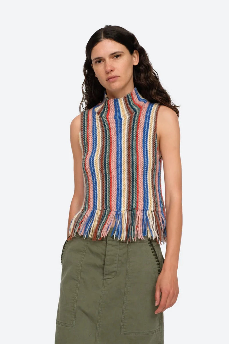 Sea Olina Ombre Knits Turtleneck Tank Top