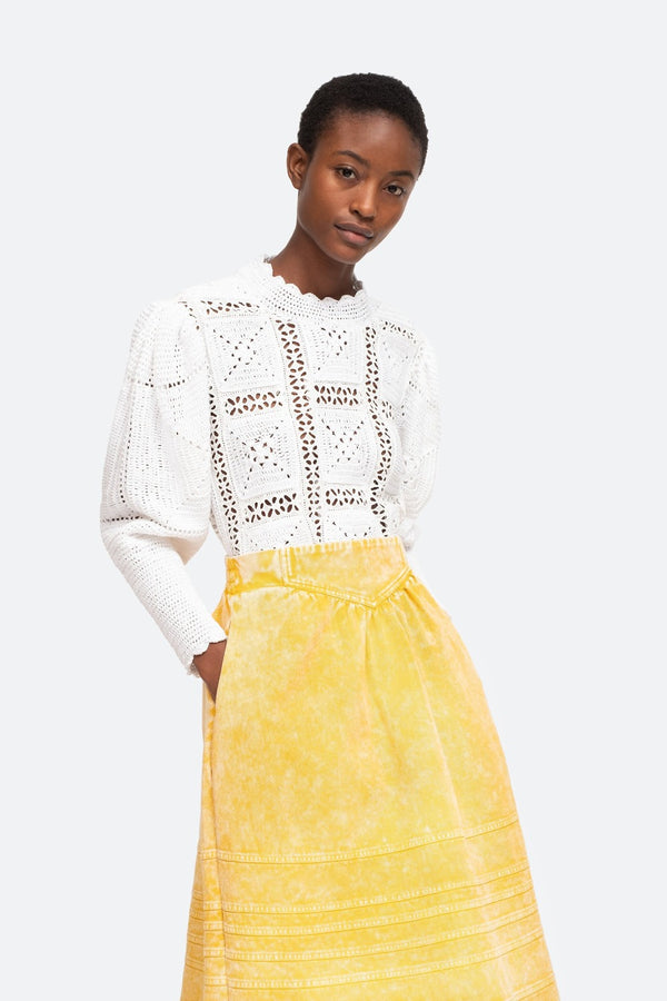 SEA Corinne Crochet Long Sleeve Sweater WOMEN'S KNITWEAR