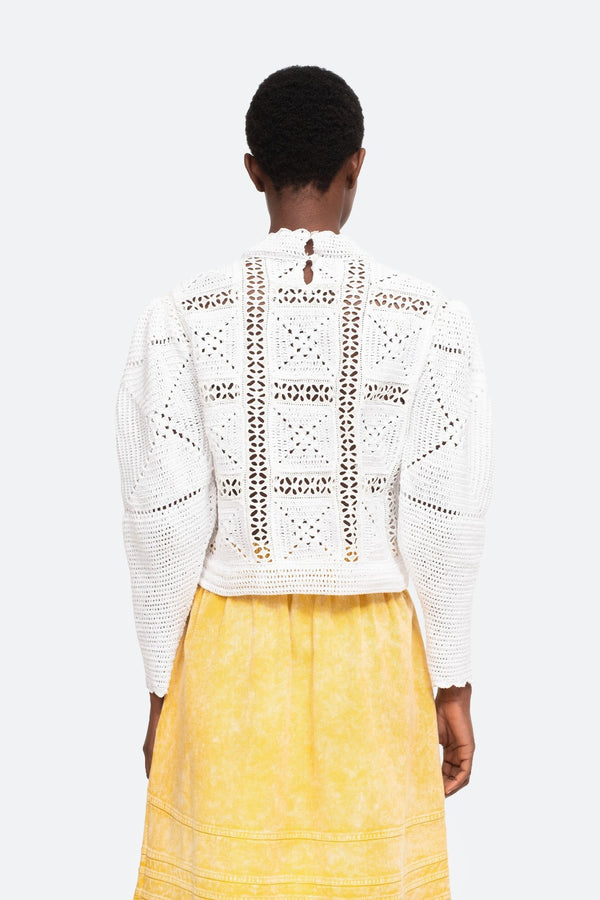 Corinne Crochet Long Sleeve Sweater