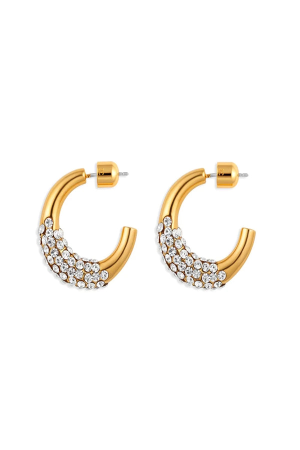 CHRISTINA CARUSO Pave Hoop Earrings JEWELRY
