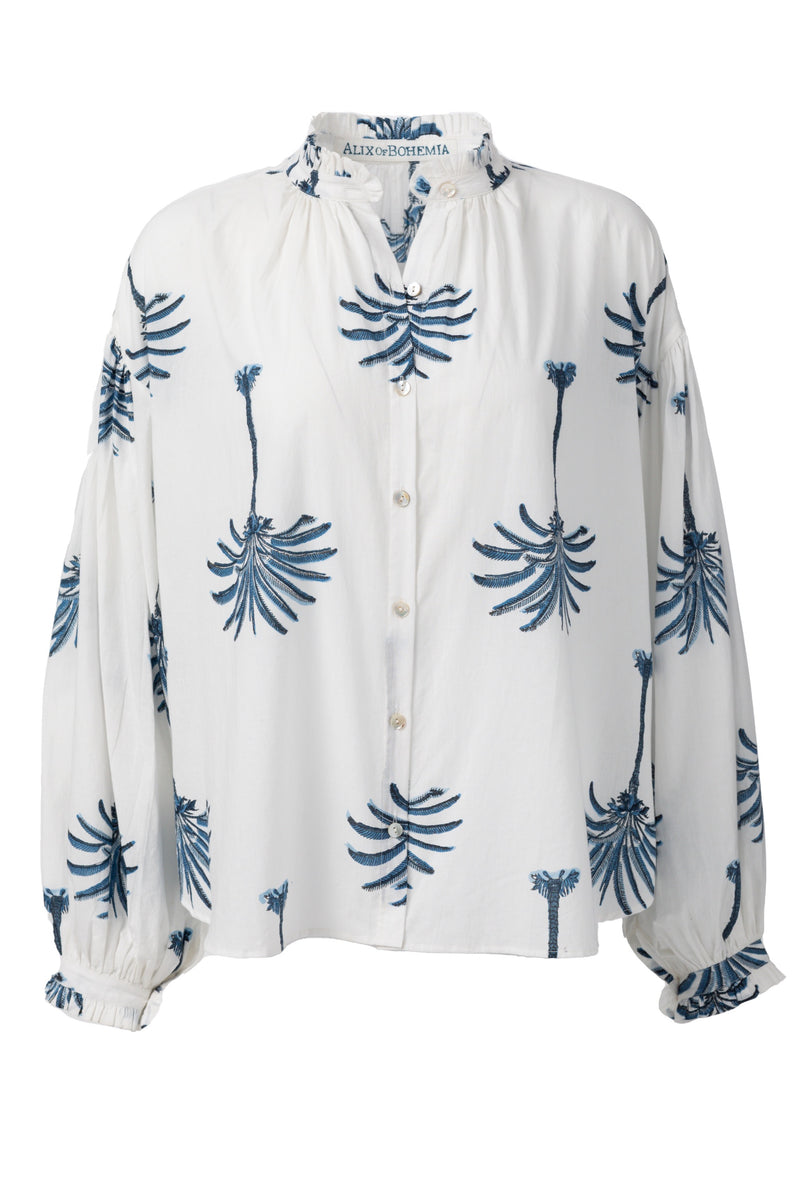 Poet Indigo Palm Blouse