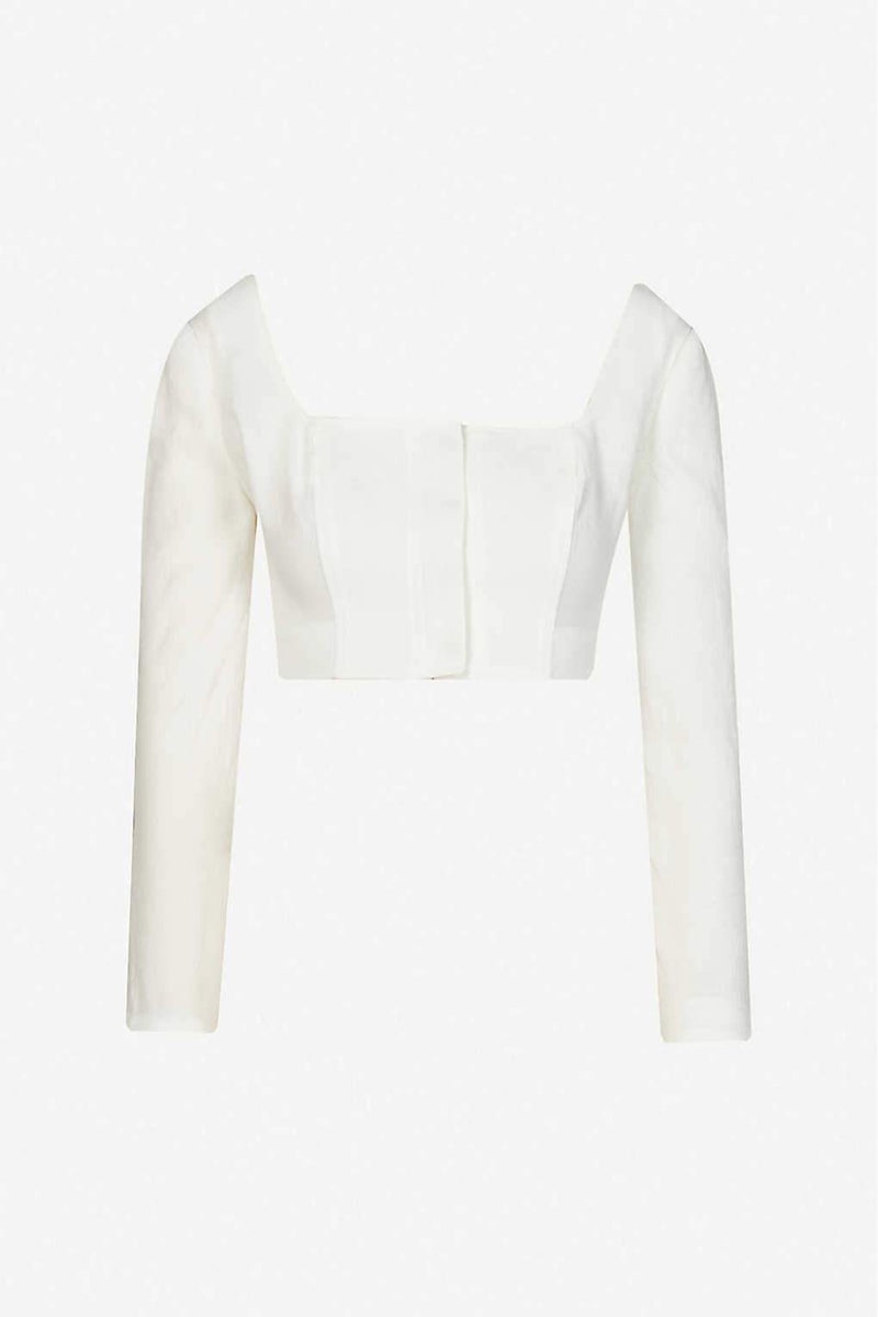 LE KASHA Jazirat Linen Crop Top WOMEN'S TOPS