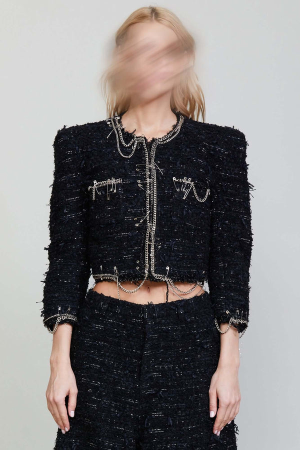Square Shoulder Tweed Jacket