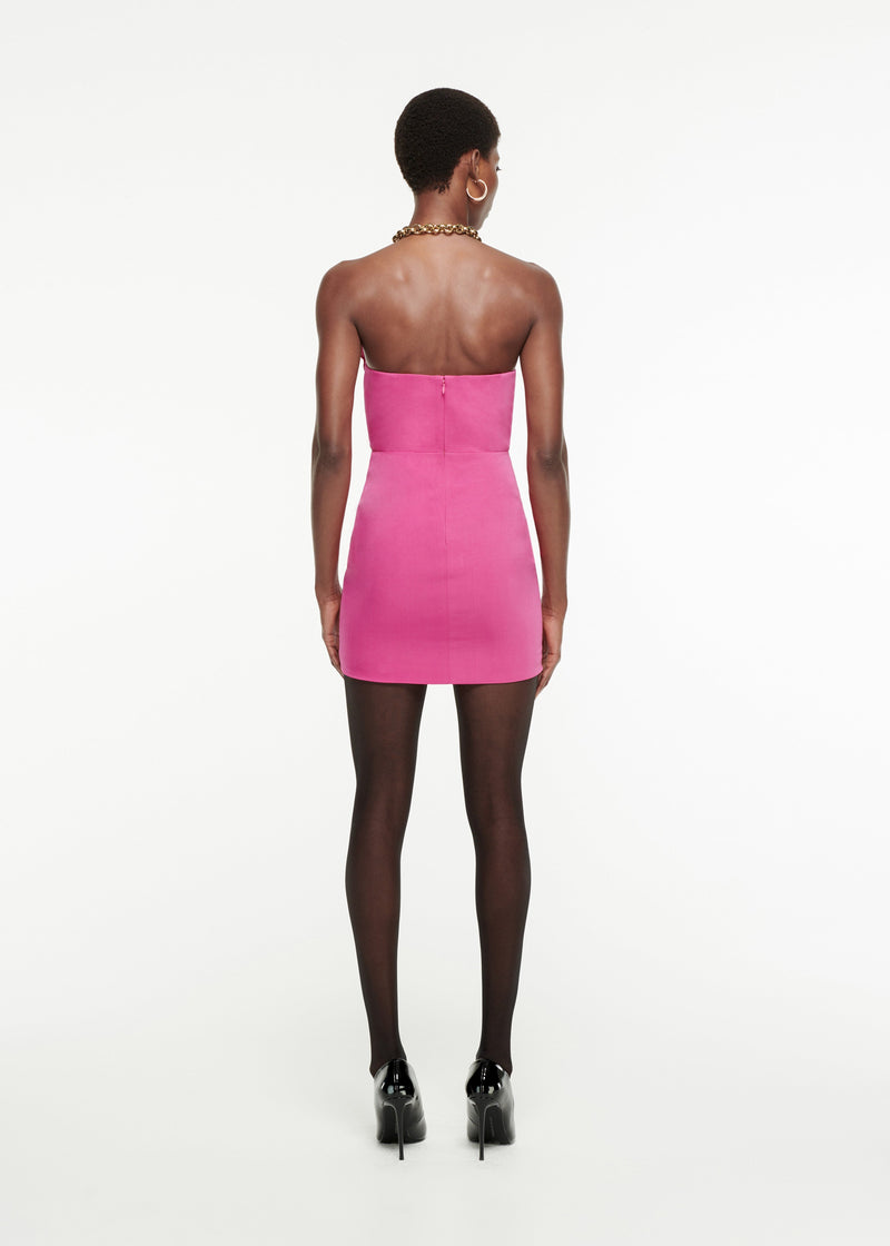 Asymmetric Silk Wool Mini Dress
