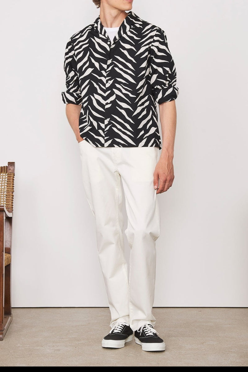 OFFICINE GENERALE Eren LS Zebra Print MEN'S TOPS