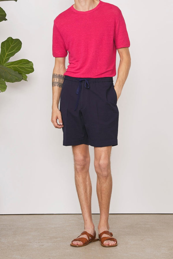 OFFICINE GENERALE Phil Seersucker Cotton Shorts MEN'S SHORTS