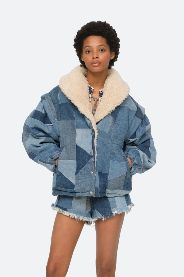 SEA Diego Denim Patched Coat WOMEN'S OUTERWEAR