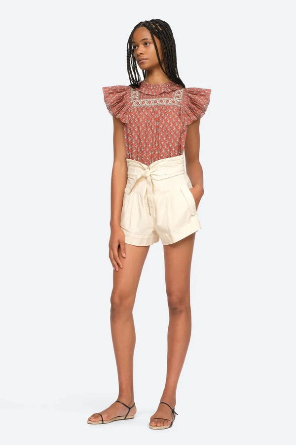 SEA Suri Canvas Belted Shorts (Final Sale) WOMEN'S SHORTS Cream FAENA, SUMMER, CURIO, CURIO VIBE, MIAMI