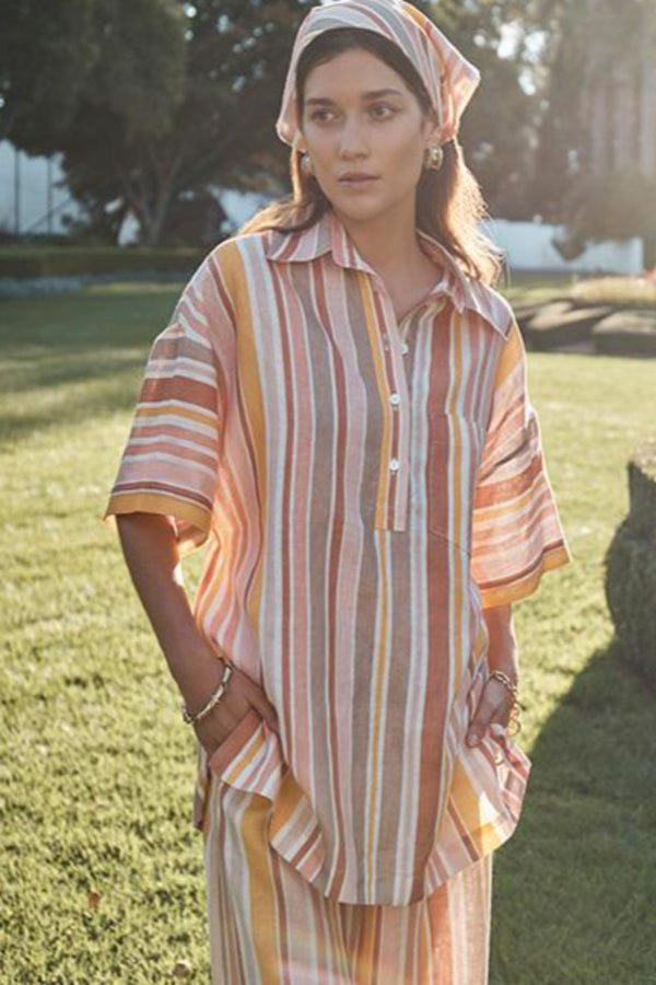 EPHEMERA Sunset Stripe Oversize Shirt WOMEN'S TOPS