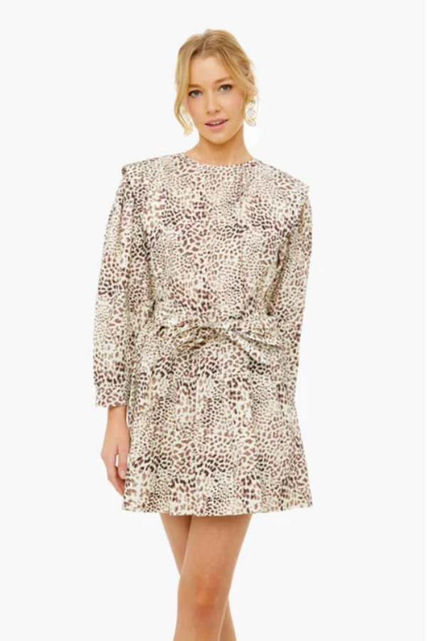SEA Calla Cheetah L-S Belted Tunic WOMEN'S DRESSES