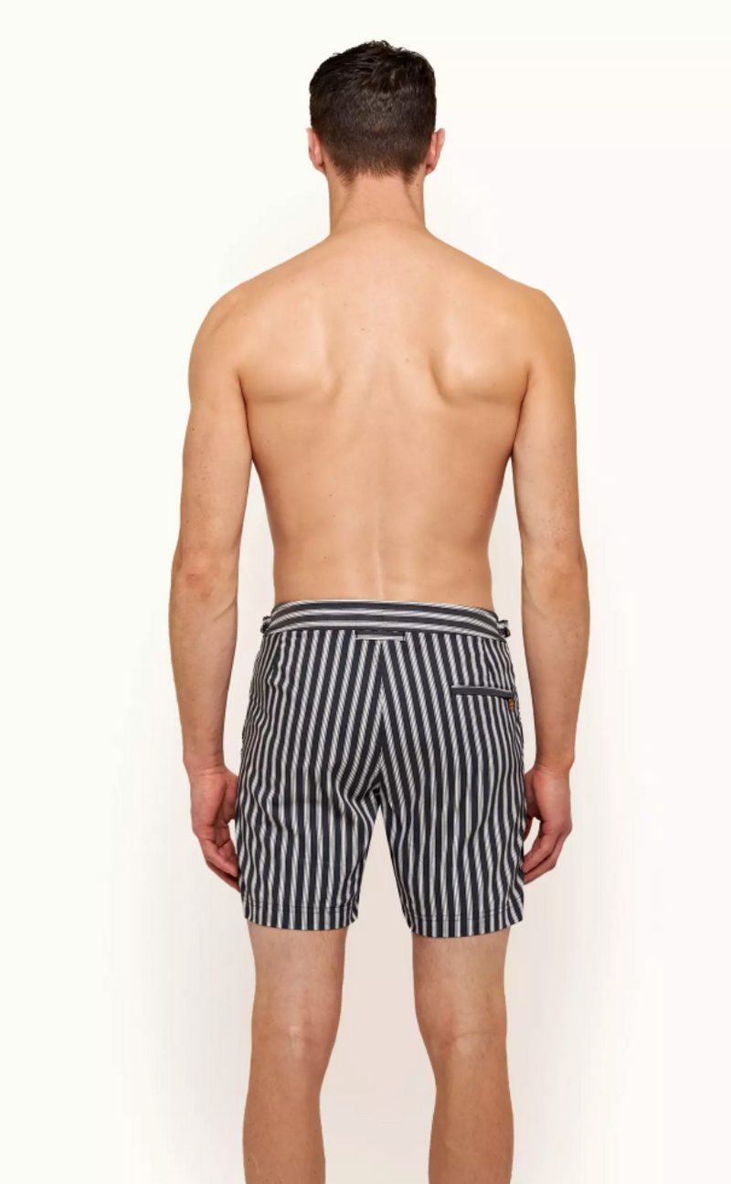 Bulldog Stripe Mid-Length Swim Shorts