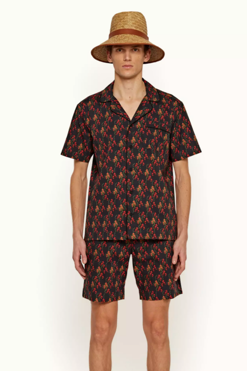 ORLEBAR BROWN Marne Aquila Print Capri Collar Short-Sleeve Shirt MEN'S TOPS