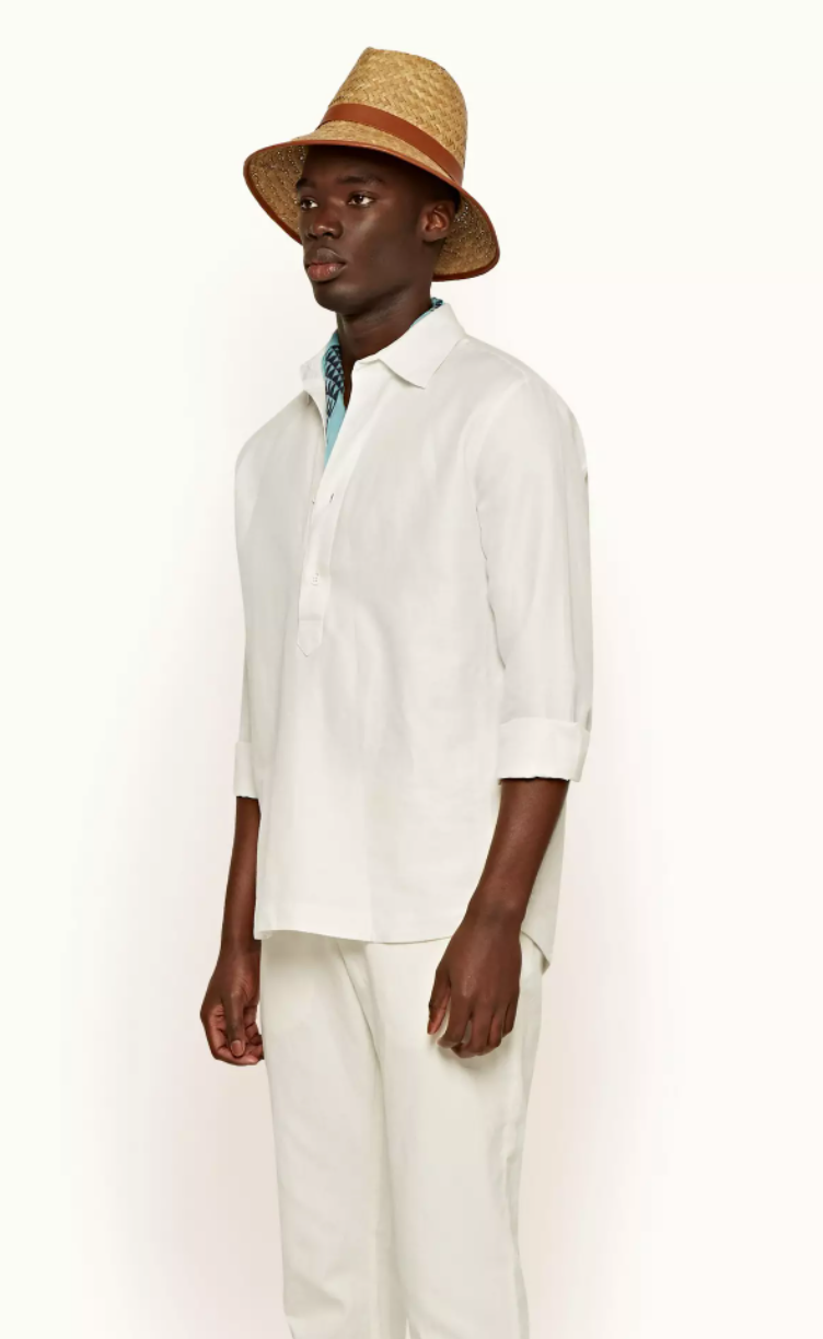 ORLEBAR BROWN Giles Classic Collar Stripe Seersucker Cotton Shirt MEN'S TOPS
