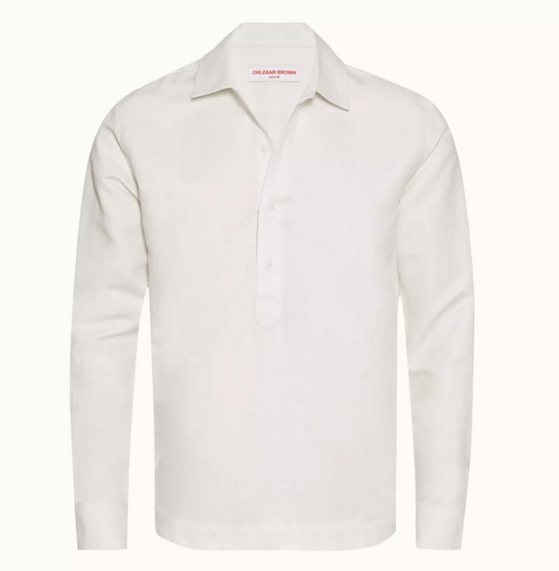 Caspian Overhead Button Placket Linen Blend Shirt