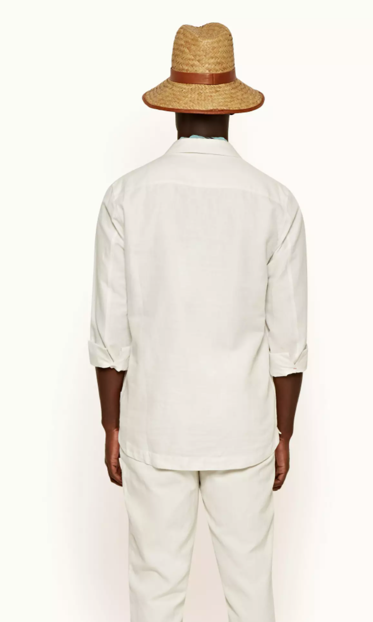 Caspian Overhead Button Placket Linen Blend Shirt