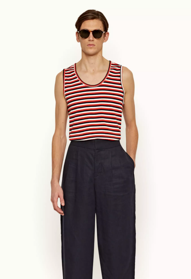 ORLEBAR BROWN Cherbury Stripe Sleeveless Cotton T-Shirt MEN'S TEES