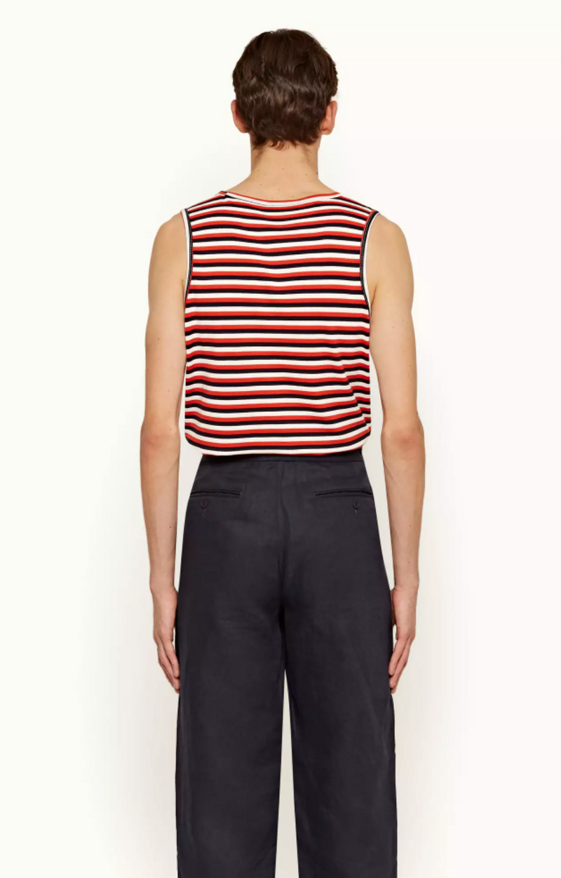 Cherbury Stripe Sleeveless Cotton T-Shirt